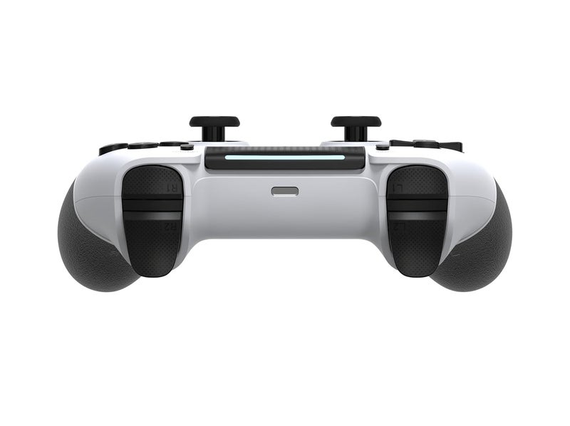 GAMFAMI Wireless Controller with Hall Joystick for PS4/Pro,Slim - with Built-in Speakers/Turbo/Buttons Programming, 1000mAh Battery (White Black) - Image 3